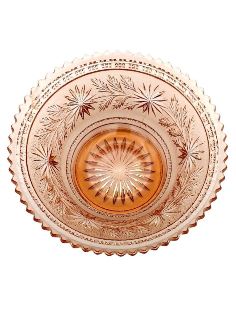 Vintage Imperial Glass Pink Strawflower Mayonnaise Serving Bowl Depression Era